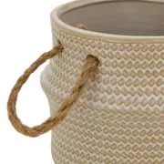 CACHEPÔ 9 CM FOLLIS - BRANCO/BEGE - Foto 4