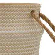 CACHEPÔ 9 CM FOLLIS - BRANCO/BEGE - Foto 6