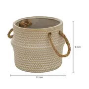 CACHEPÔ 9 CM FOLLIS - BRANCO/BEGE - Foto 7