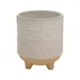 CACHEPÔ 16 CM FOLLIS - BRANCO/BEGE - Foto 1