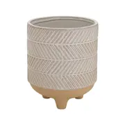 CACHEPÔ 16 CM FOLLIS - BRANCO/BEGE - Foto 2