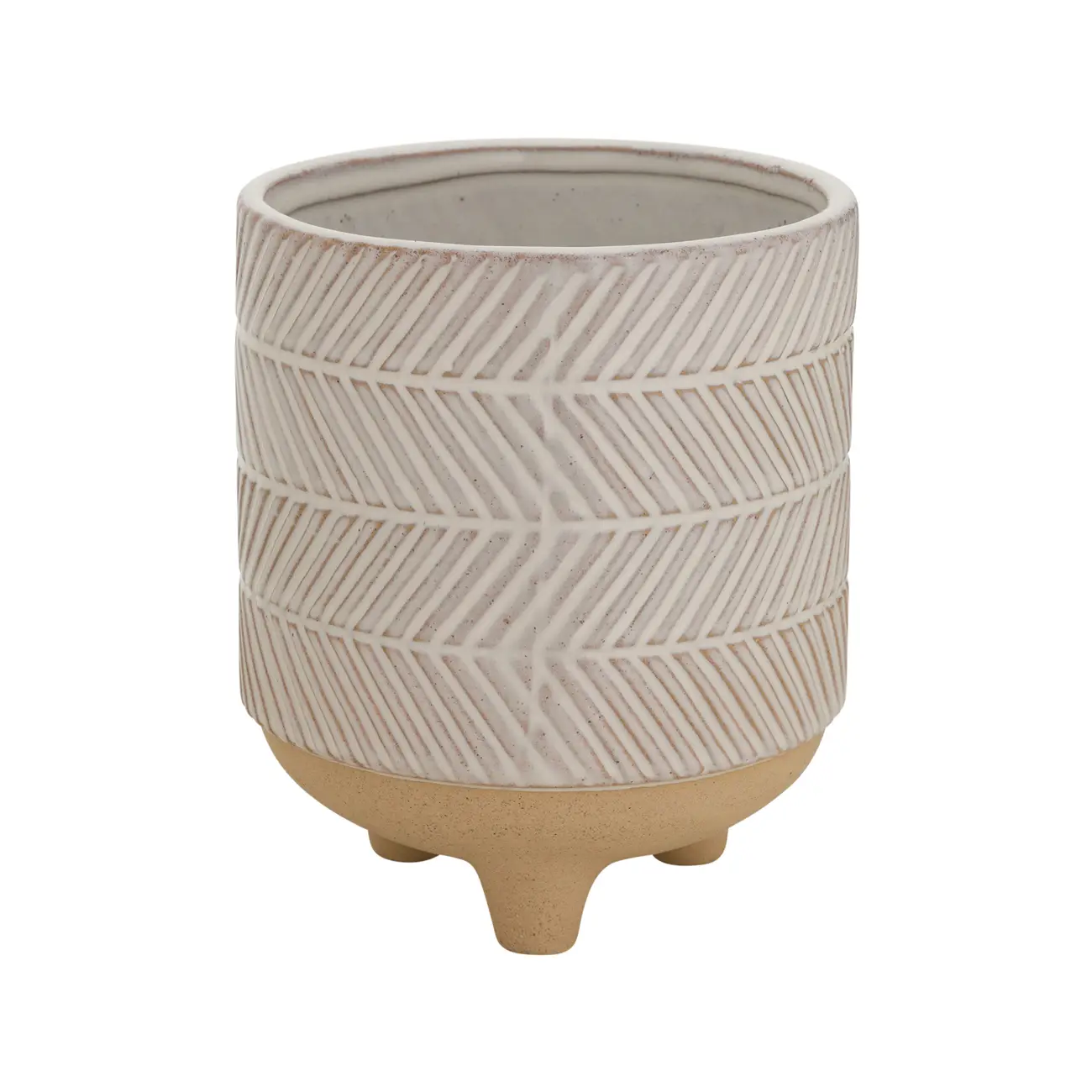 CACHEPÔ 16 CM FOLLIS - BRANCO/BEGE - Foto 2