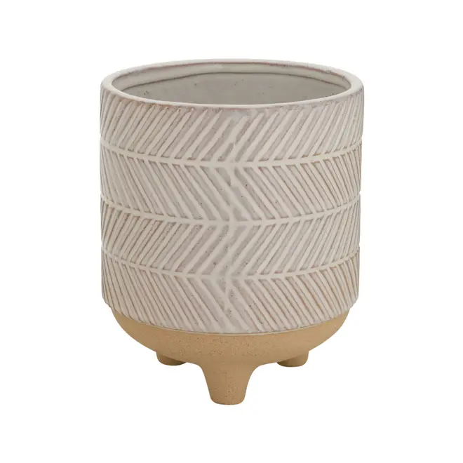 CACHEPÔ 16 CM FOLLIS - BRANCO/BEGE - Foto 2
