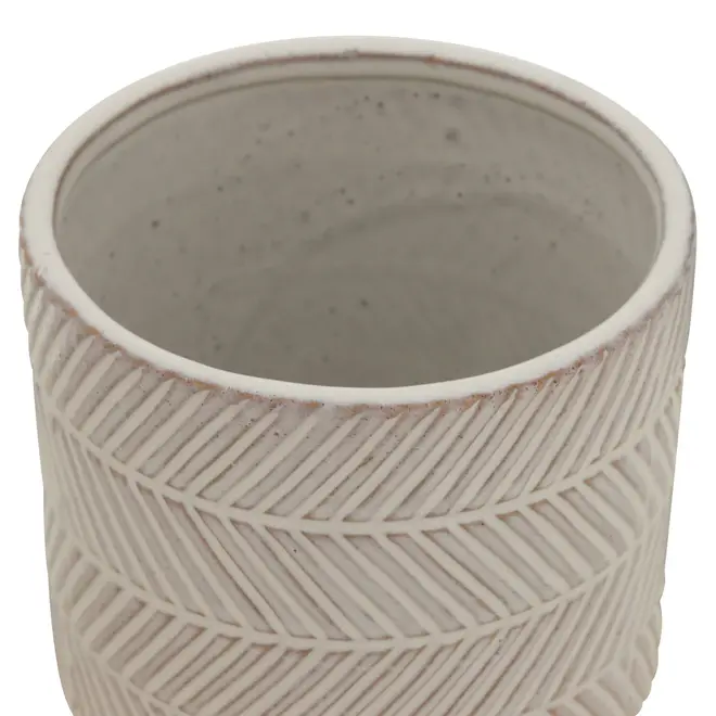 CACHEPÔ 16 CM FOLLIS - BRANCO/BEGE - Foto 3