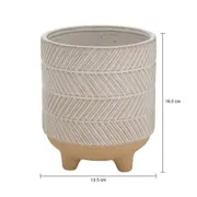 CACHEPÔ 16 CM FOLLIS - BRANCO/BEGE - Foto 4