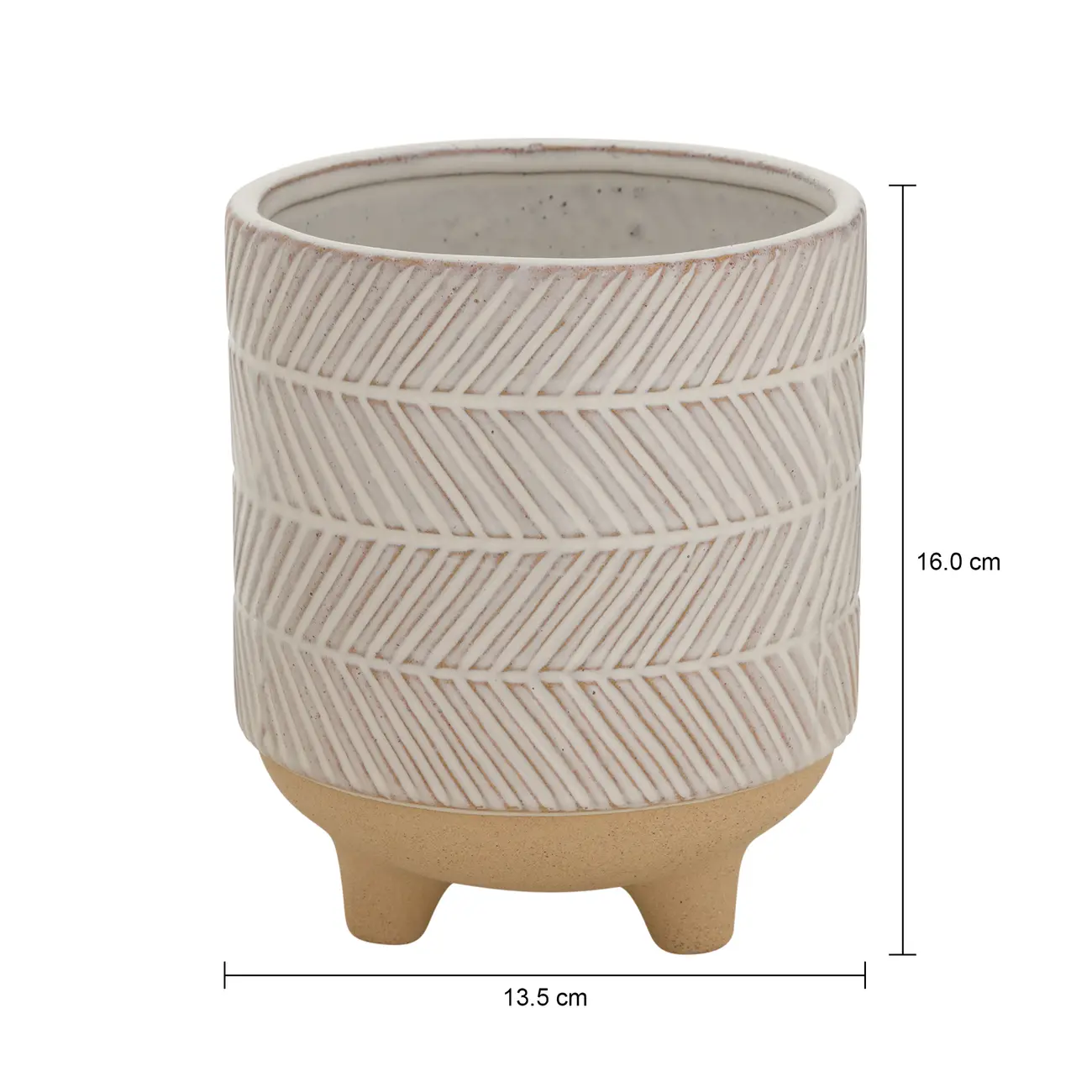 CACHEPÔ 16 CM FOLLIS - BRANCO/BEGE - Foto 4