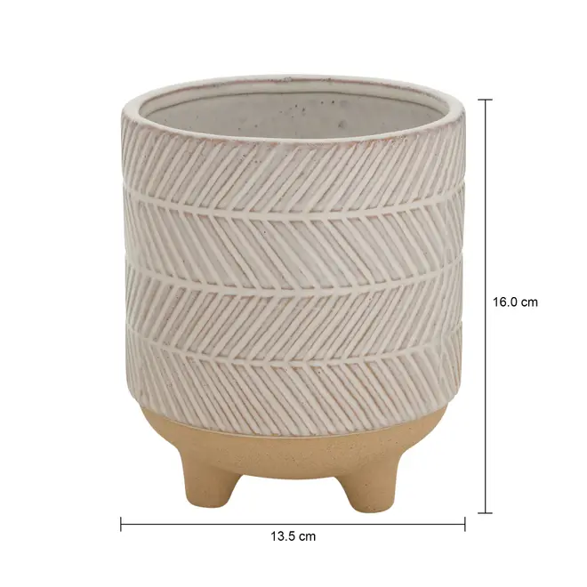 CACHEPÔ 16 CM FOLLIS - BRANCO/BEGE - Foto 4