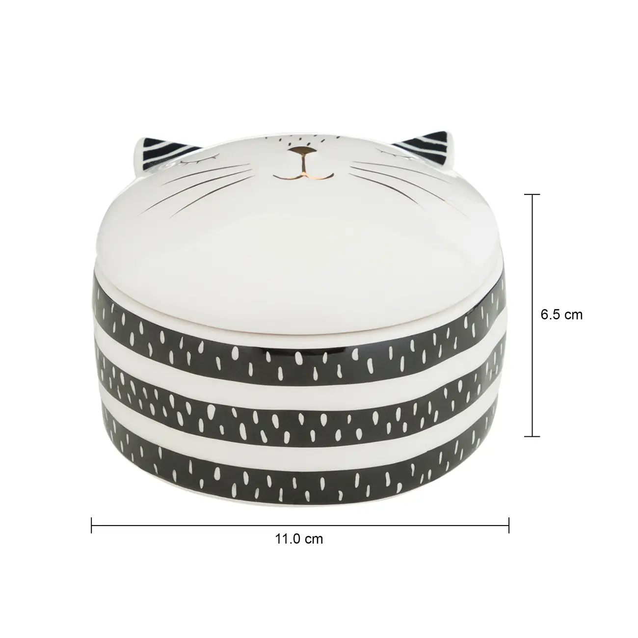 PORTA-JOIAS CAT DELUXE FACE - BRANCO/PRETO - Foto 5