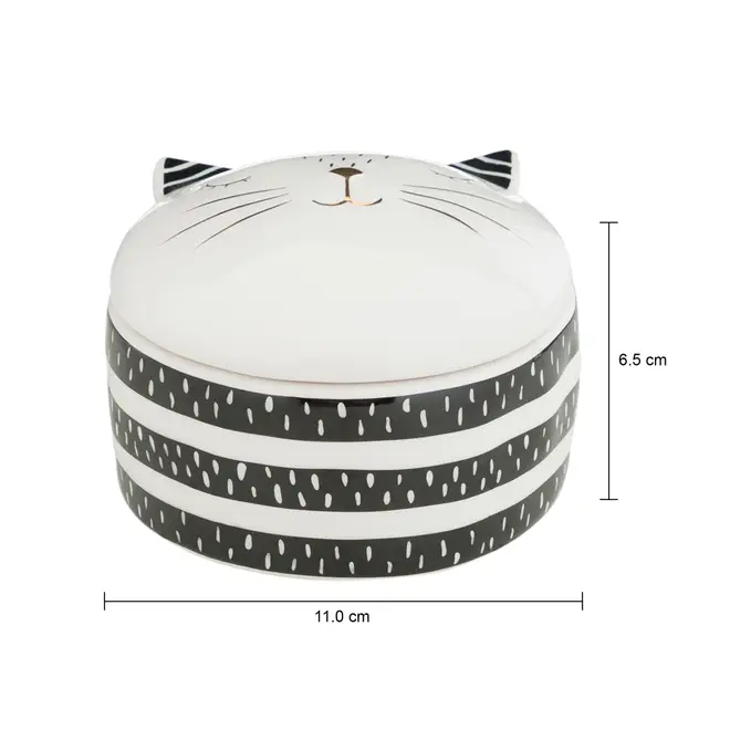PORTA-JOIAS CAT DELUXE FACE - BRANCO/PRETO - Foto 5