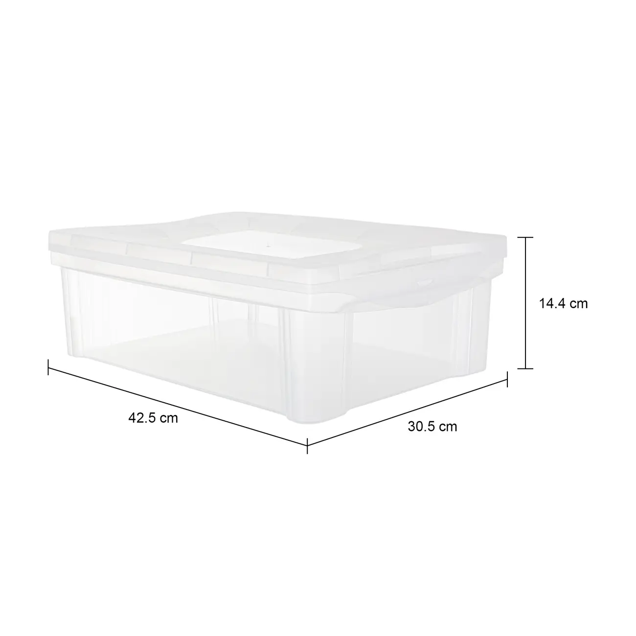 CAIXA 14 CM X 42 CM X 30 CM ORGANIZE - BRANCO TRANSLUCIDO - Foto 5