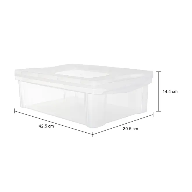 CAIXA 14 CM X 42 CM X 30 CM ORGANIZE - BRANCO TRANSLUCIDO - Foto 5