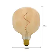 LÂMPADA LED ASSIMÉTRICA FILAMENTO G125 2W E27 127 220V LUZ AMARELA BRILIA - HANBAR - Foto 3