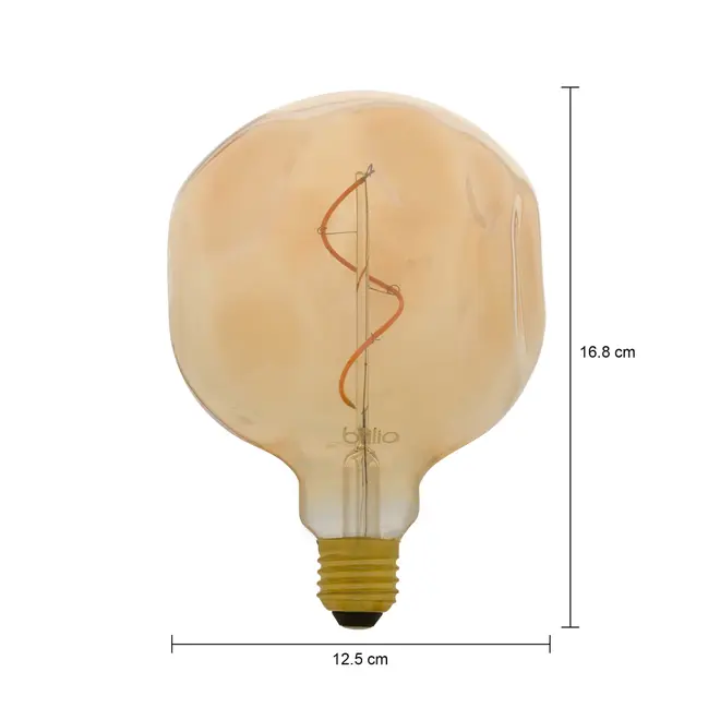 LÂMPADA LED ASSIMÉTRICA FILAMENTO G125 2W E27 127 220V LUZ AMARELA BRILIA - HANBAR - Foto 3