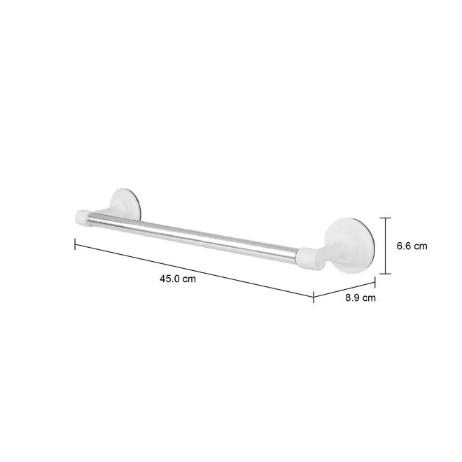 PORTA-TOALHA 44 CM FLEX SURE - BRANCO/ALUMÍNIO - Foto 5