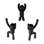 GANCHO DE PAREDE COM 3 BUDDY - PRETO - Foto 1