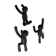 GANCHO DE PAREDE COM 3 BUDDY - PRETO - Foto 2