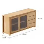BUFFET 2 PORTAS/4 GAVETAS 1,62 M X 45 CM MASSY - AMÊNDOA/INCOLOR - Foto 5