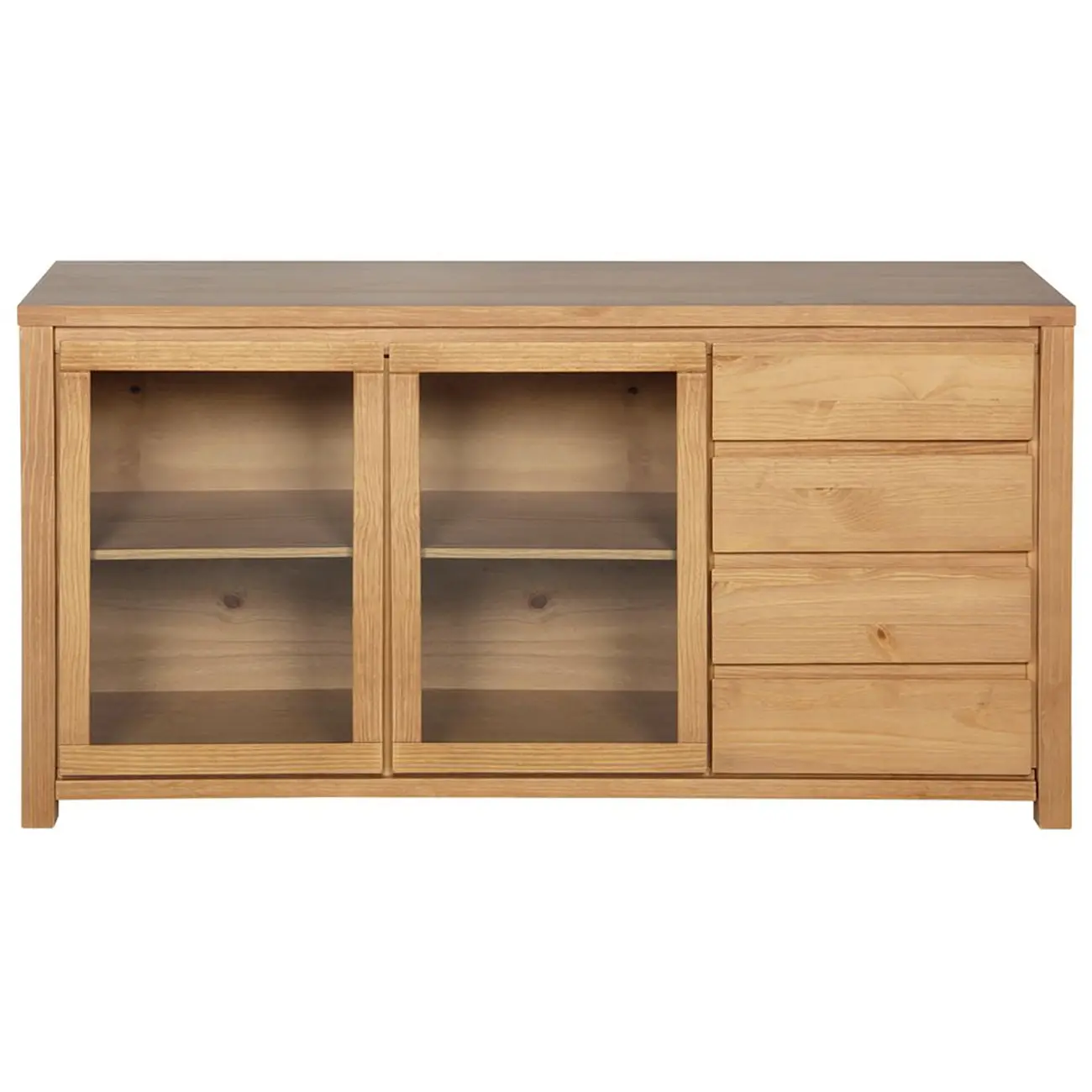 BUFFET 2 PORTAS/4 GAVETAS 1,62 M X 45 CM MASSY - AMÊNDOA/INCOLOR - Foto 1