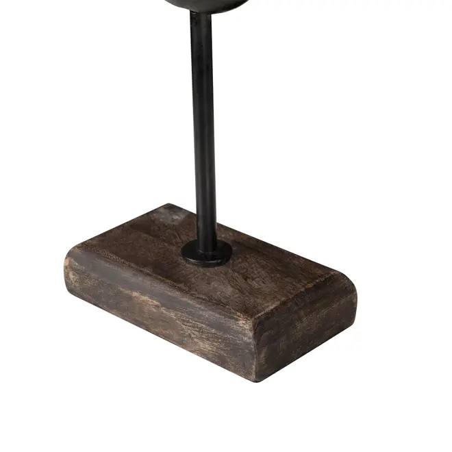 ADORNO 36 CM DABOOL - PRETO/MADEIRA - Foto 6