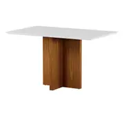 MESA DE JANTAR 1,30 M X 80 CM CROSS - FREIJÓ/BRANCO - Foto 2
