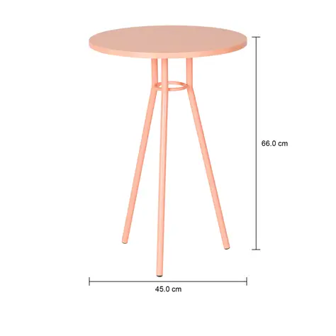 Imagem com medidas do produto MESA LATERAL ALTA REDONDA 45 CM LEGS