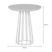 MESA LATERAL BAIXA REDONDA 50 CM JAYS - BRANCO/BRANCO - Foto 4