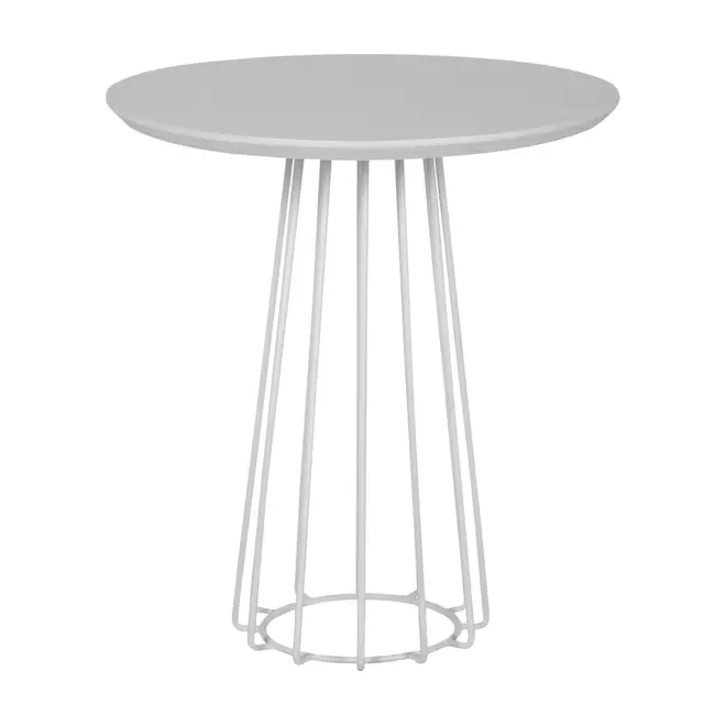 MESA LATERAL REDONDA 60 CM JAYS - BRANCO/BRANCO - Foto 1