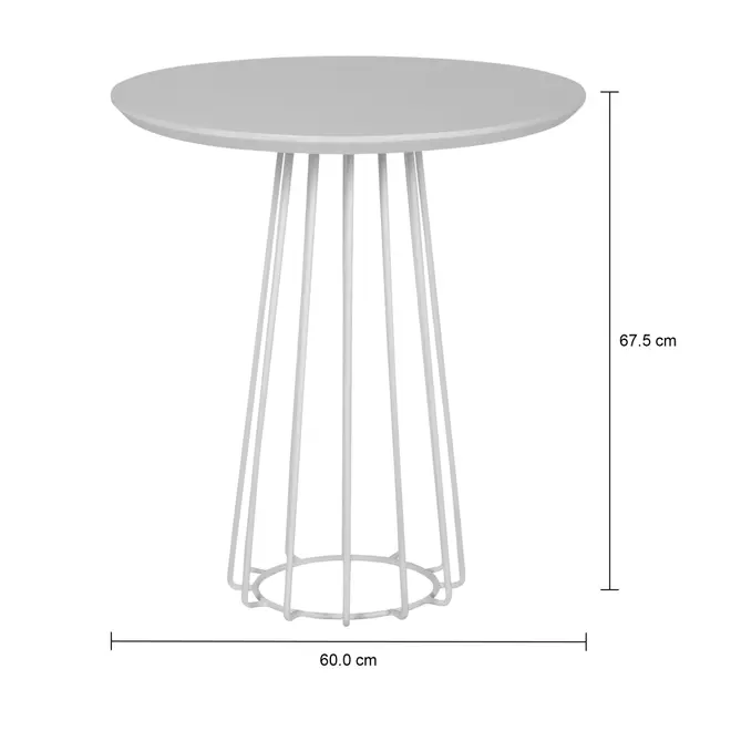 MESA LATERAL REDONDA 60 CM JAYS - BRANCO/BRANCO - Foto 4