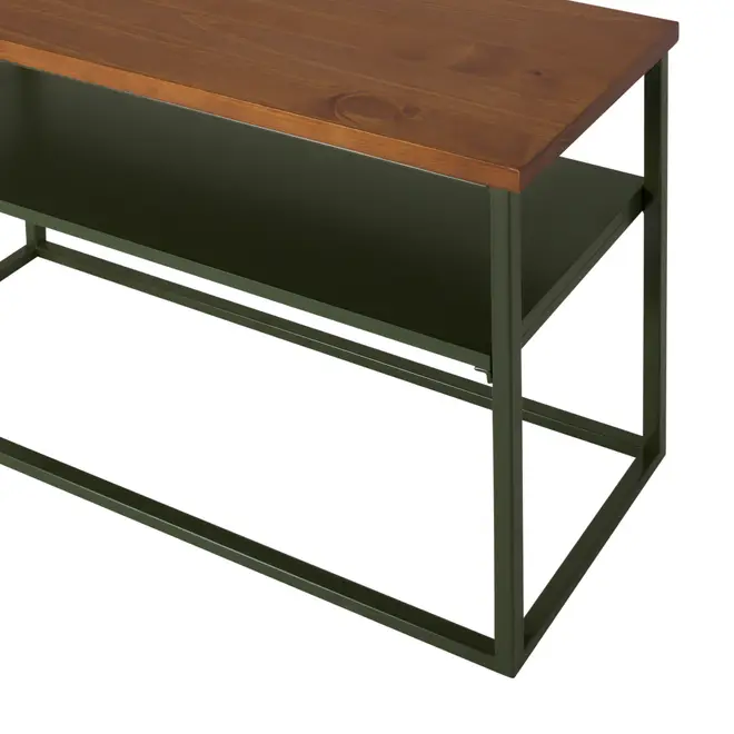 MESA LATERAL 70 CM X 25 CM SHELVES - MUSGO/NOZES - Foto 5