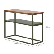 MESA LATERAL 70 CM X 25 CM SHELVES - MUSGO/NOZES - Foto 6