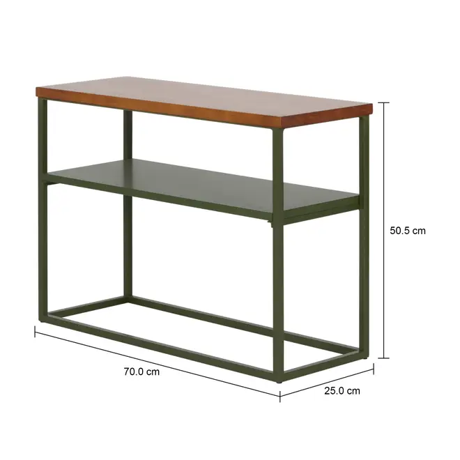 MESA LATERAL 70 CM X 25 CM SHELVES - MUSGO/NOZES - Foto 6