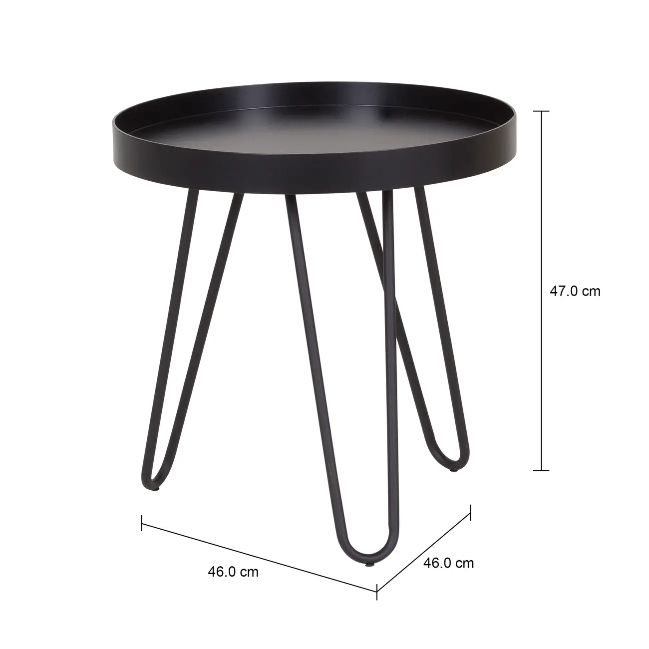 MESA LATERAL REDONDA 46 CM ALLDAY - PRETO/PRETO - Foto 5