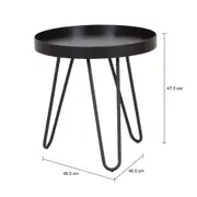 MESA LATERAL REDONDA 46 CM ALLDAY - PRETO/PRETO - Foto 5