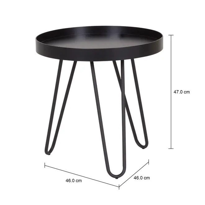 MESA LATERAL REDONDA 46 CM ALLDAY - PRETO/PRETO - Foto 5