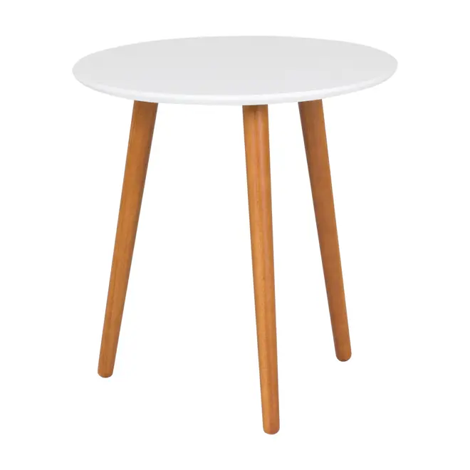 MESA LATERAL REDONDA 45 CM TRIWOOD - NOZES/BRANCO - Foto 2