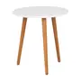 MESA LATERAL REDONDA 45 CM TRIWOOD - NOZES/BRANCO - Foto 2
