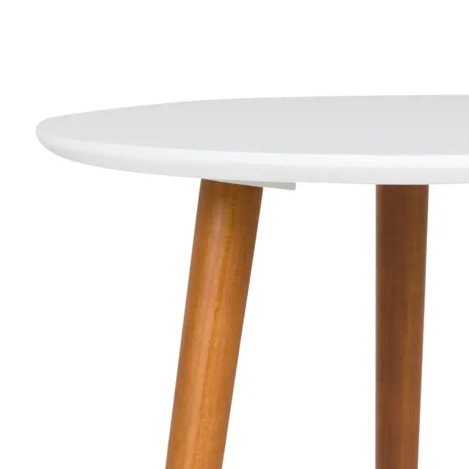 MESA LATERAL REDONDA 45 CM TRIWOOD - NOZES/BRANCO - Foto 3