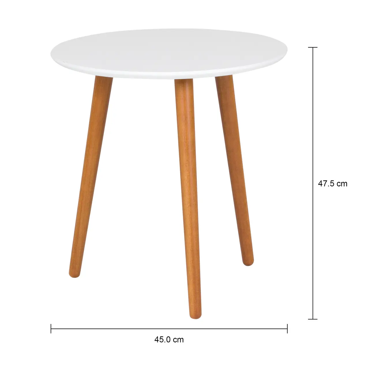 MESA LATERAL REDONDA 45 CM TRIWOOD - NOZES/BRANCO - Foto 4