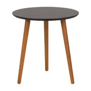 MESA LATERAL REDONDA 45 CM TRIWOOD - NOZES/PRETO - Foto 1