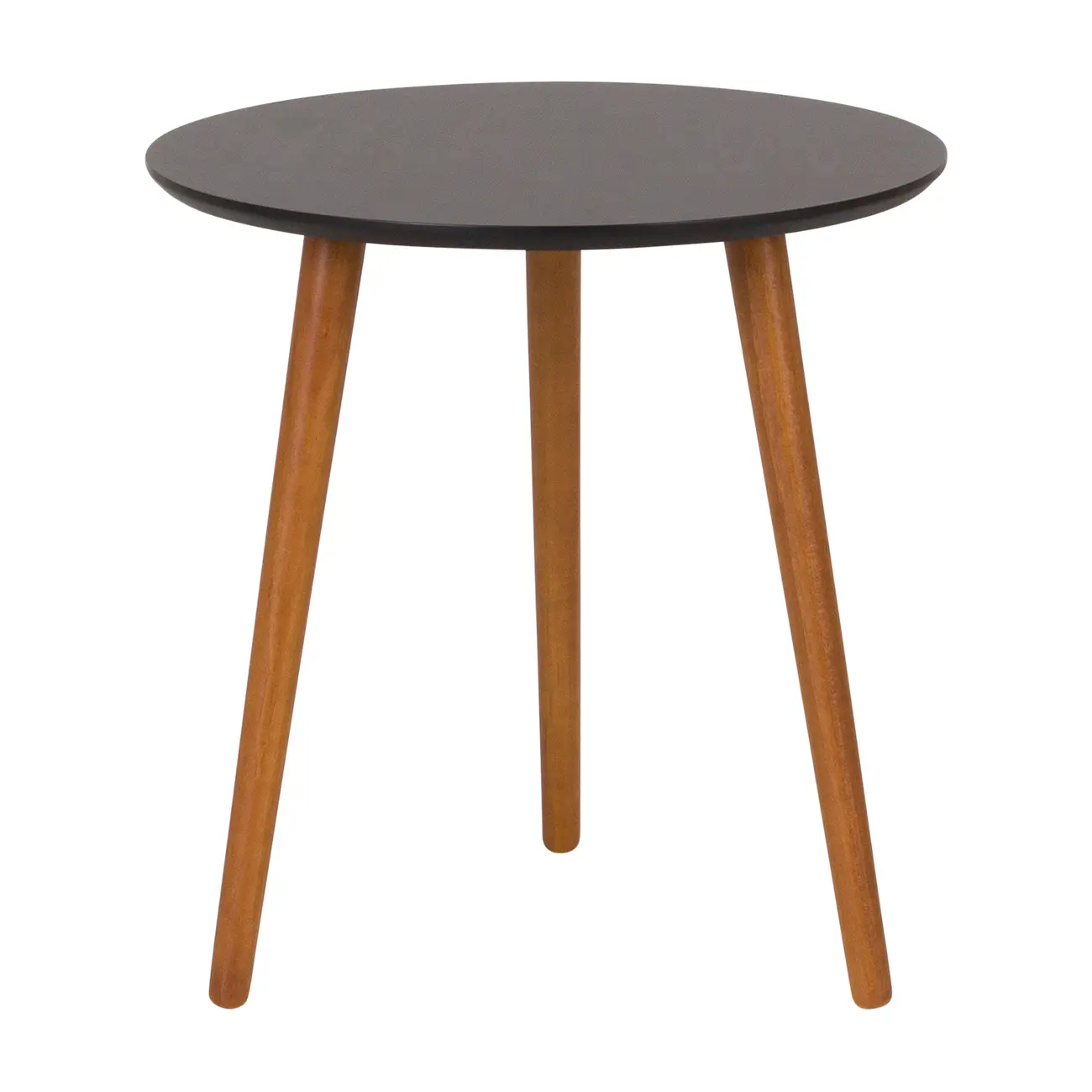 MESA LATERAL REDONDA 45 CM TRIWOOD - NOZES/PRETO - Foto 1