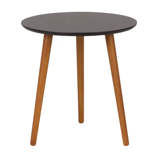 MESA LATERAL REDONDA 45 CM TRIWOOD - NOZES/PRETO - Foto 1