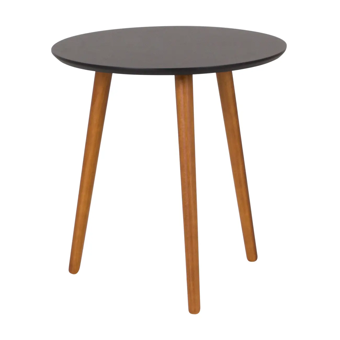 MESA LATERAL REDONDA 45 CM TRIWOOD - NOZES/PRETO - Foto 2