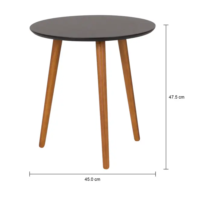 MESA LATERAL REDONDA 45 CM TRIWOOD - NOZES/PRETO - Foto 4