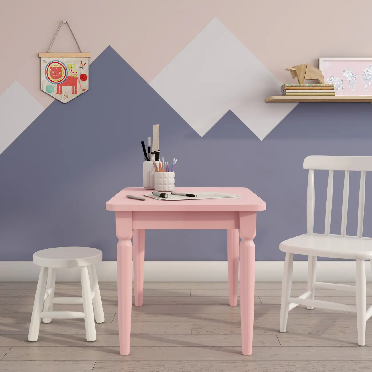MESA INFANTIL 68 CM X 52 CM COUNTRY - ROSA CLARO - Foto 7