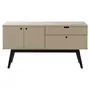 BUFFET 3 PORTAS/1 GAVETA 1,40 M X 40 CM BARTÔ - CAMELO/PRETO - Foto 1