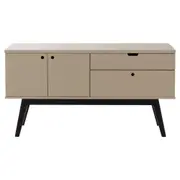 BUFFET 3 PORTAS/1 GAVETA 1,40 M X 40 CM BARTÔ - CAMELO/PRETO - Foto 1