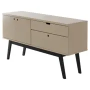 BUFFET 3 PORTAS/1 GAVETA 1,40 M X 40 CM BARTÔ - CAMELO/PRETO - Foto 2