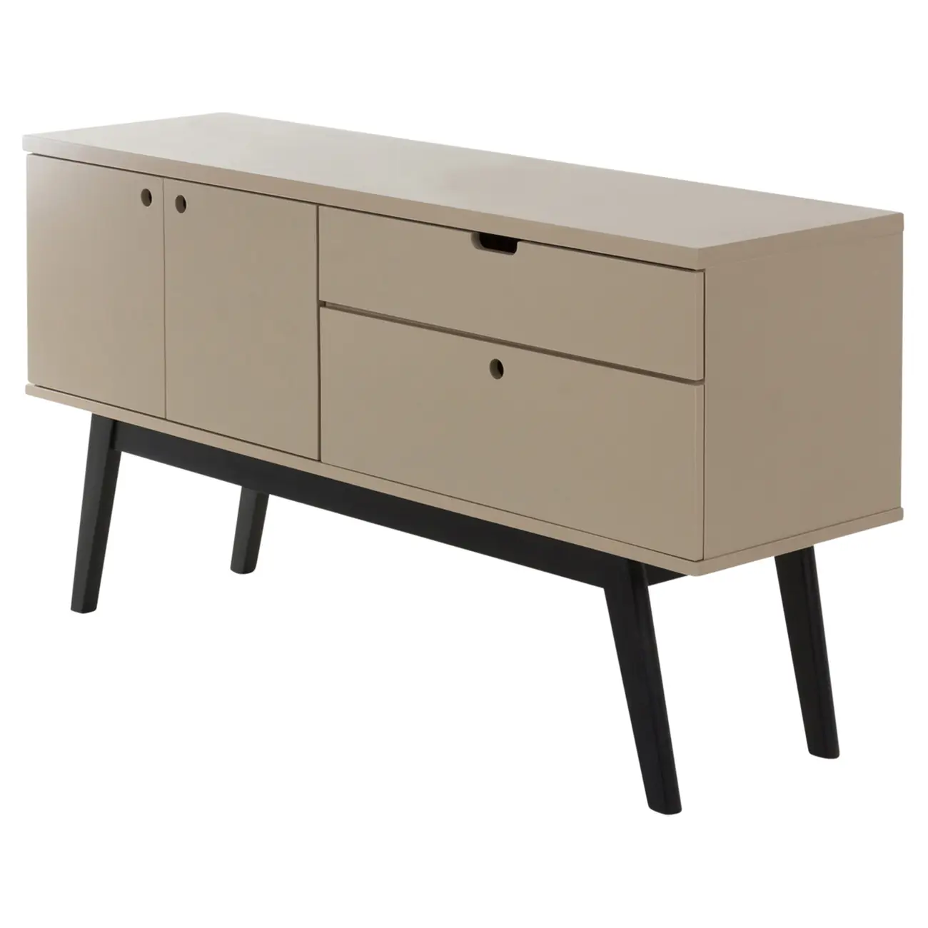 BUFFET 3 PORTAS/1 GAVETA 1,40 M X 40 CM BARTÔ - CAMELO/PRETO - Foto 2