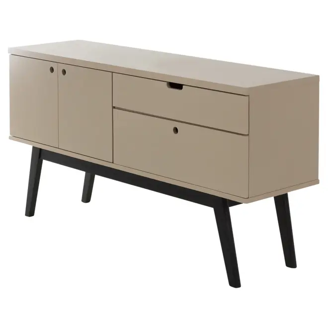 BUFFET 3 PORTAS/1 GAVETA 1,40 M X 40 CM BARTÔ - CAMELO/PRETO - Foto 2