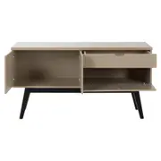 BUFFET 3 PORTAS/1 GAVETA 1,40 M X 40 CM BARTÔ - CAMELO/PRETO - Foto 3